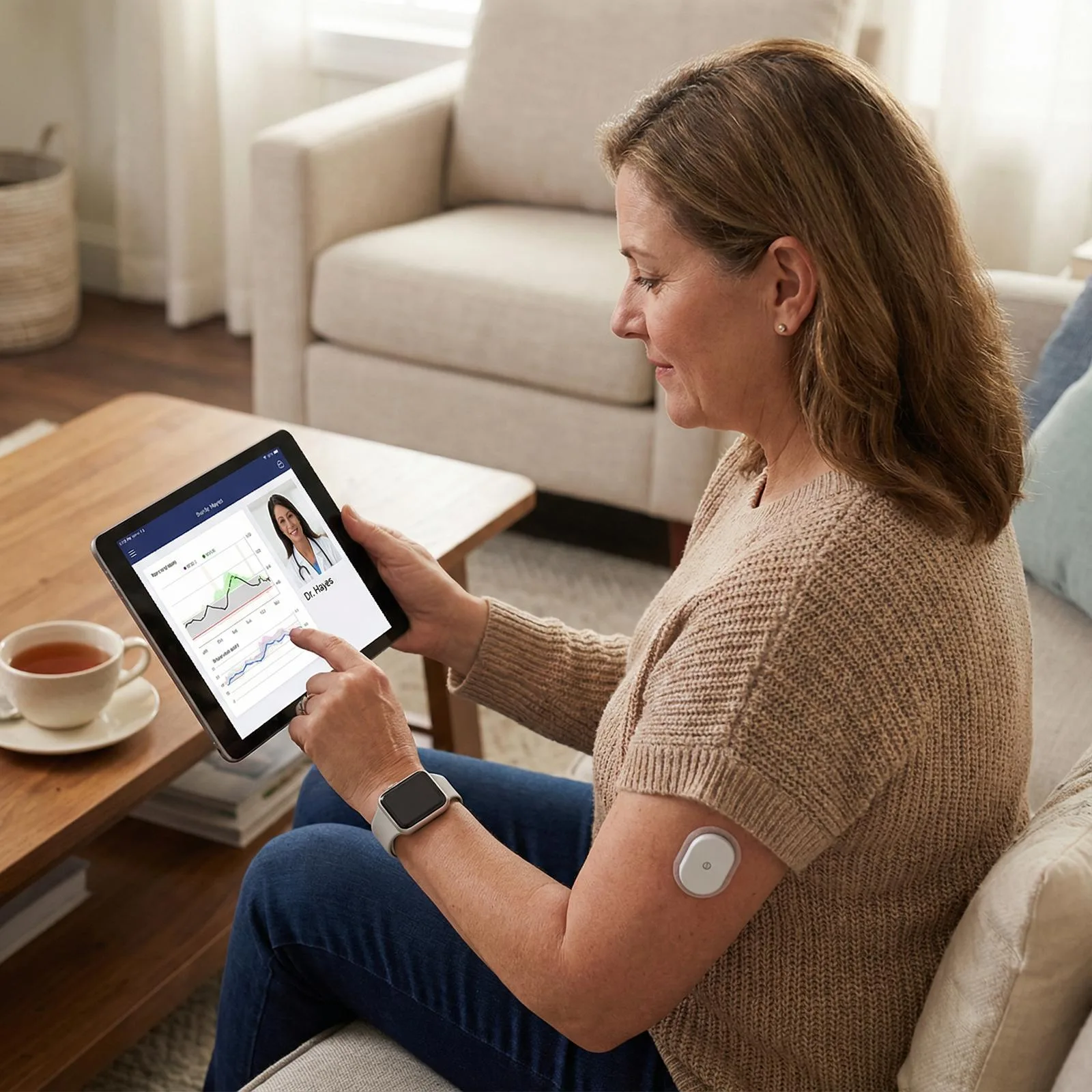 Patient monitoring chronic condition with home device